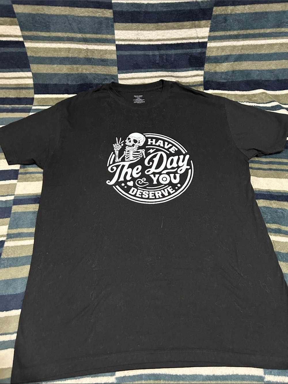 “Have the Day You Deserve” Men’s Black Graphic Tee